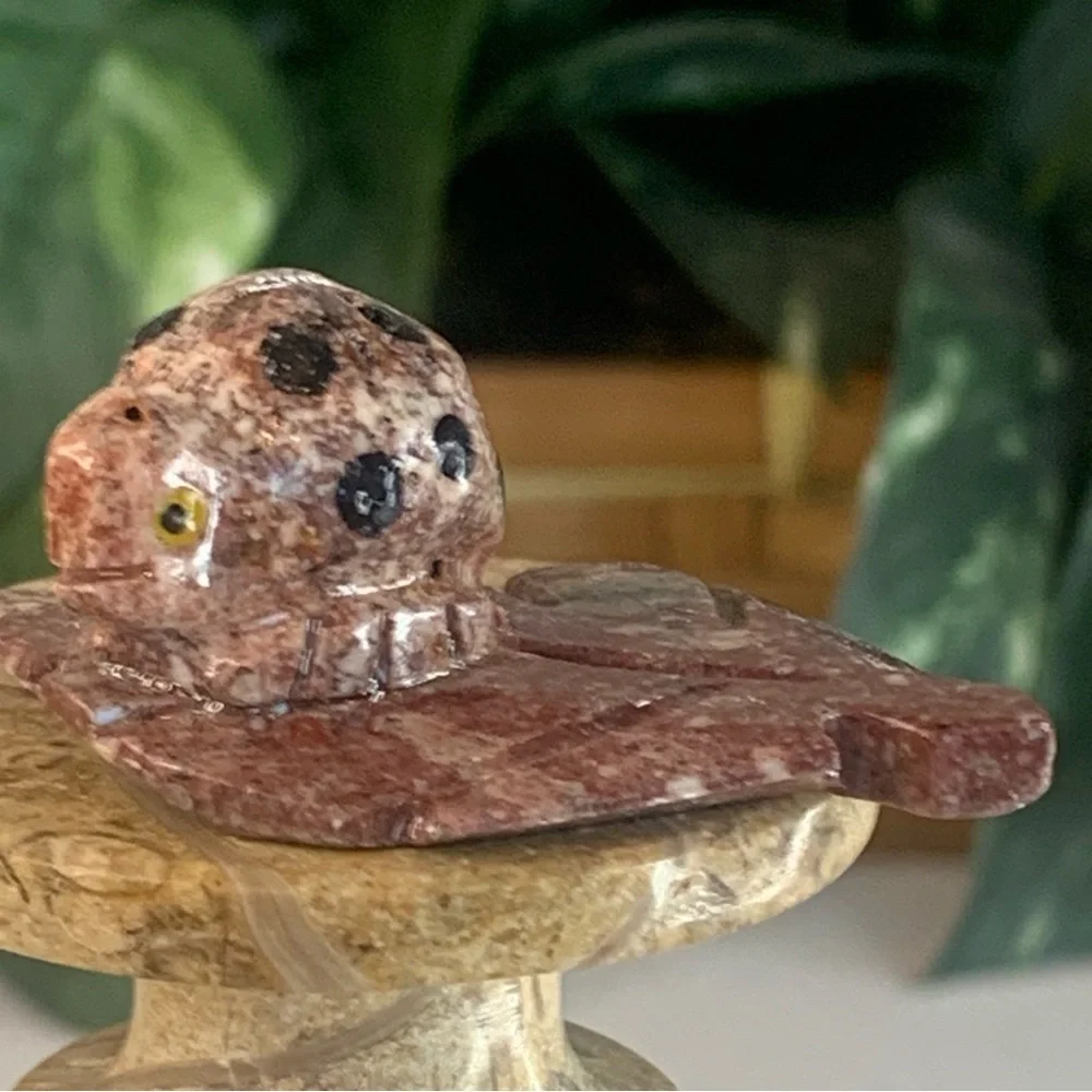 Miniature LADYBUG Stone Carving Mini BEETLE Figurine Steatite Soapstone Insect